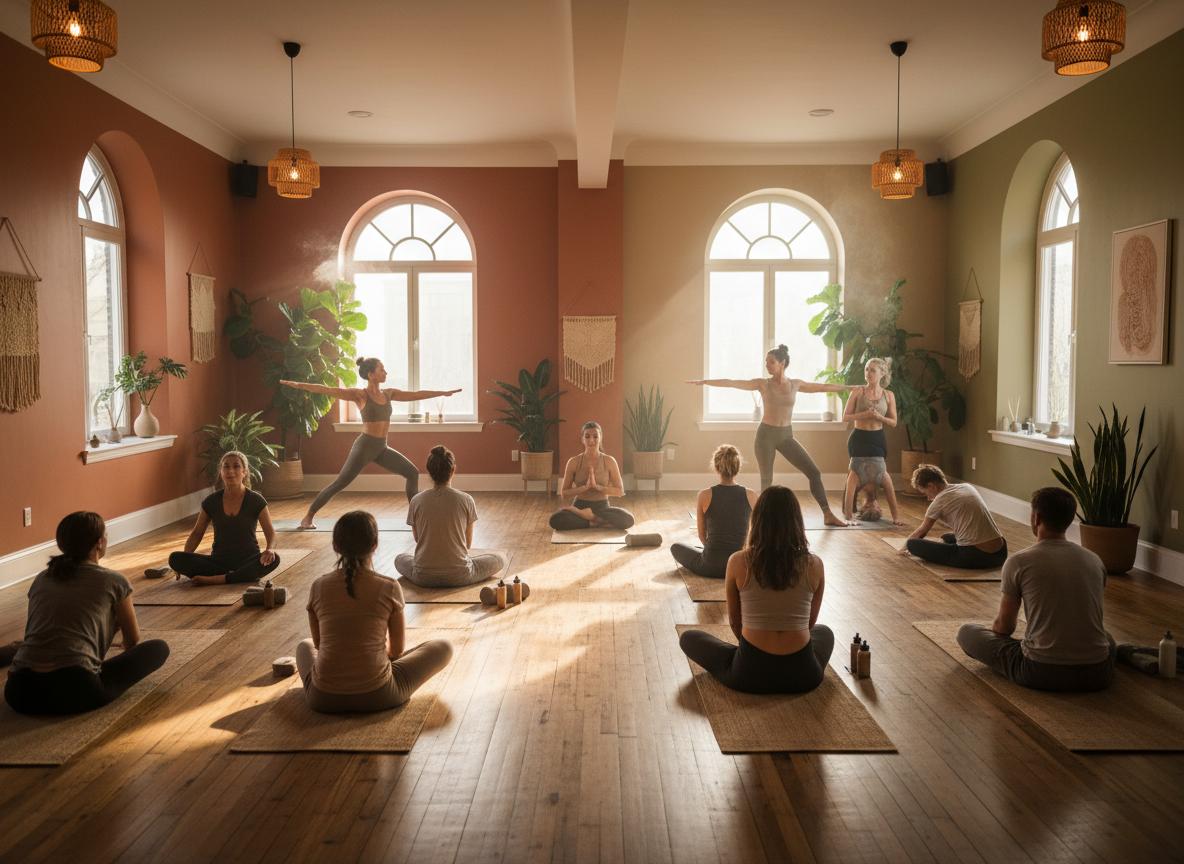 Established yoga studio with group class